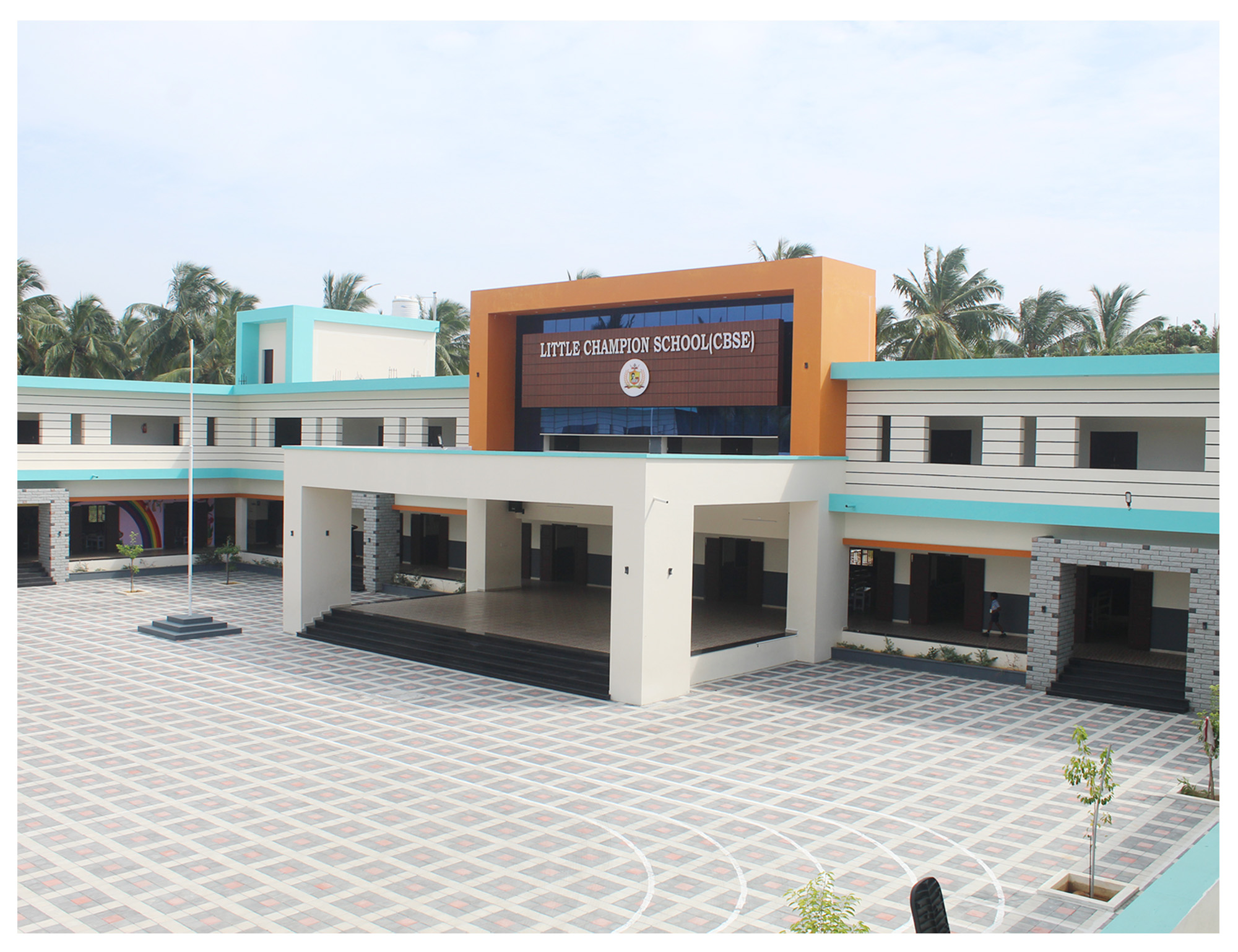 4 students happily together